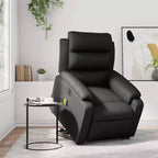 Stand Up Massage Recliner Chair Black Faux leather, metal, plywood