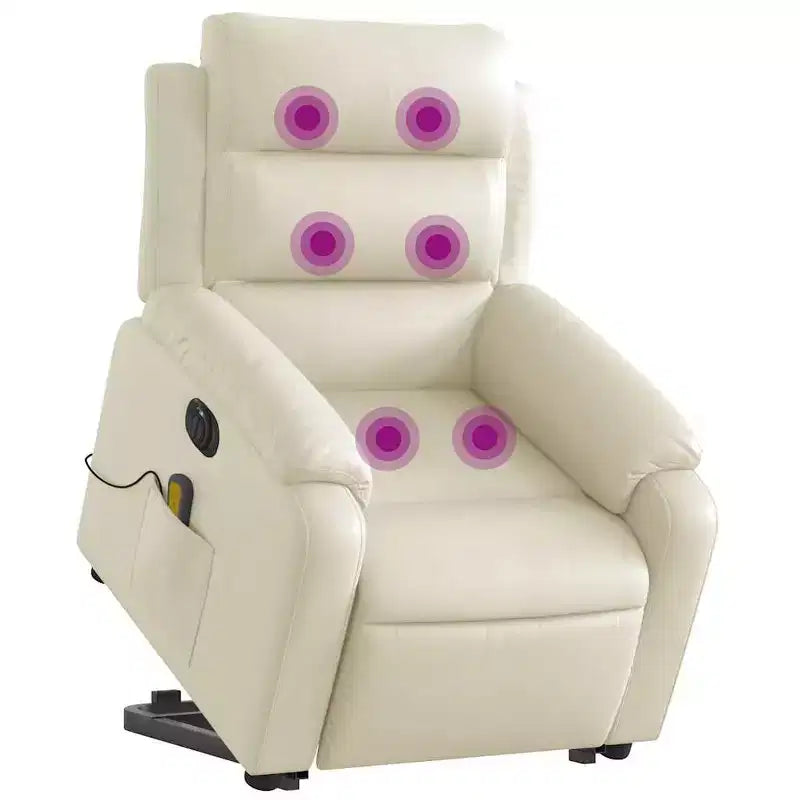 Stand Up Massage Recliner Chair Black Faux leather, metal, plywood