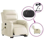 Stand Up Massage Recliner Chair Black Faux leather, metal, plywood