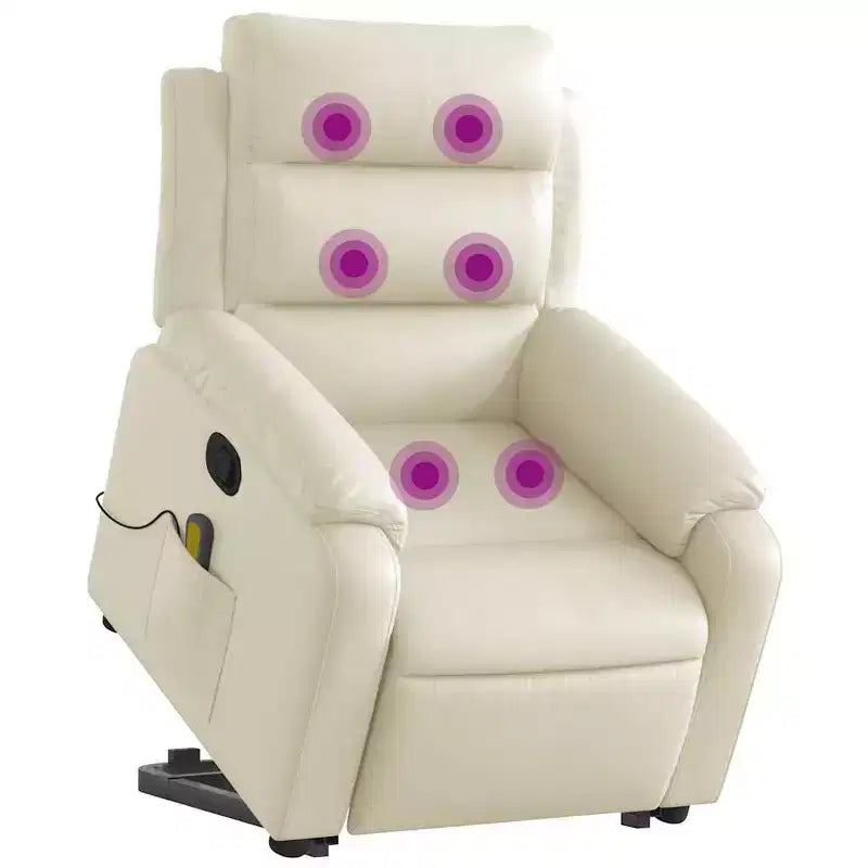 Stand Up Massage Recliner Chair Black Faux leather, metal, plywood