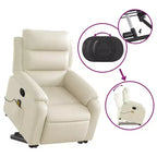 Stand Up Massage Recliner Chair Black Faux leather, metal, plywood
