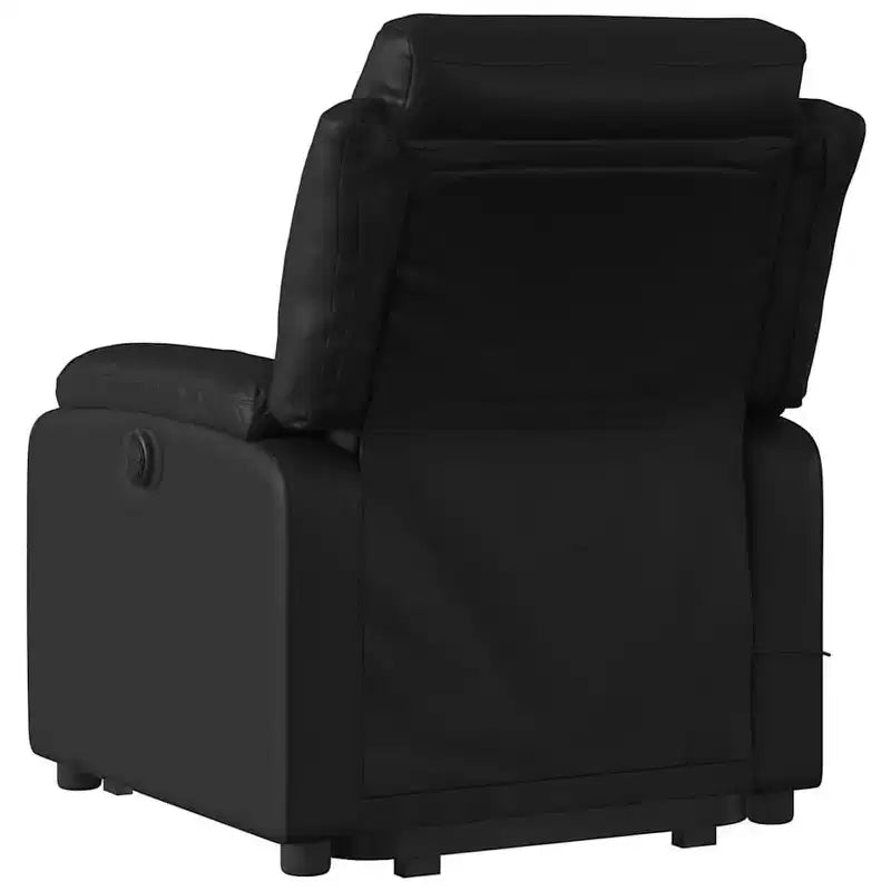Stand Up Massage Recliner Chair Black Faux leather, metal, plywood