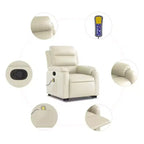 Stand Up Massage Recliner Chair Black Faux leather, metal, plywood