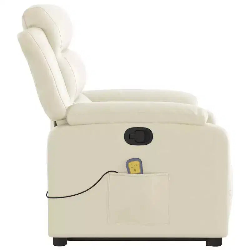Stand Up Massage Recliner Chair Black Faux leather, metal, plywood