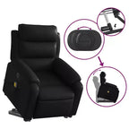 Stand Up Massage Recliner Chair Black Faux leather, metal, plywood