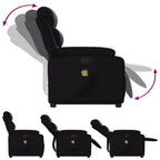 Stand Up Massage Recliner Chair Black Faux leather, metal, plywood