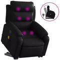 Stand Up Massage Recliner Chair Black Faux leather, metal, plywood