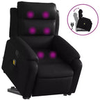 Stand Up Massage Recliner Chair Black Faux leather, metal, plywood