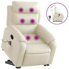 Stand Up Massage Recliner Chair Black Faux leather, metal, plywood
