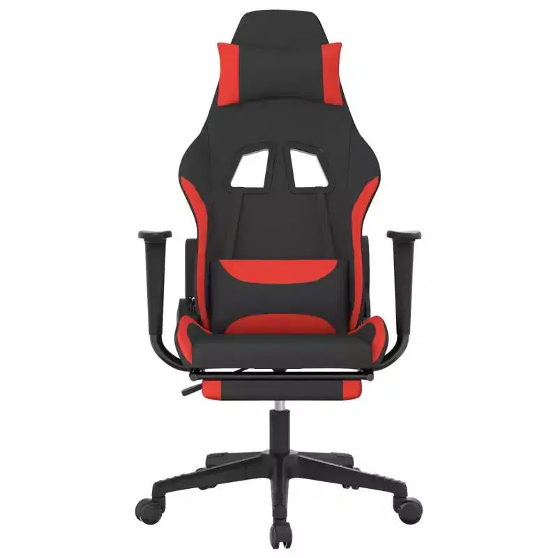 Gaming Chair Black and Cream Polyester Gaming Chair Rectangular