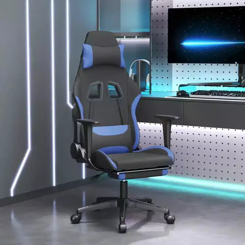 Gaming Chair Black and Cream Polyester Gaming Chair Rectangular