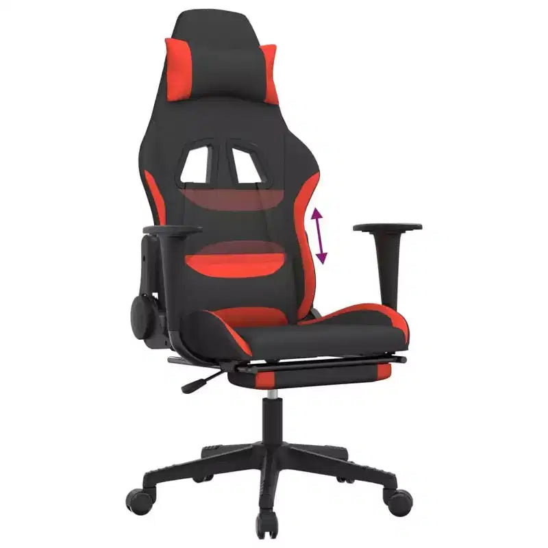 Gaming Chair Black and Cream Polyester Gaming Chair Rectangular