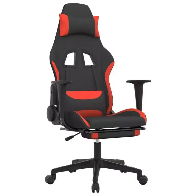 vidaXL Gaming Chair Black and Cream Polyester Gaming Chair Rectangular