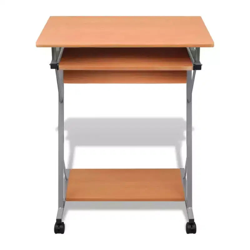 Computer Desk Brown Particle Board Compact Sliding Components