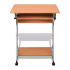 Computer Desk Brown Particle Board Compact Sliding Components
