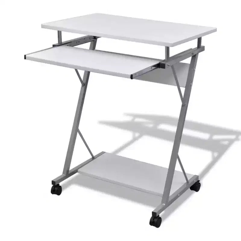 Computer Desk Brown Particle Board Compact Sliding Components