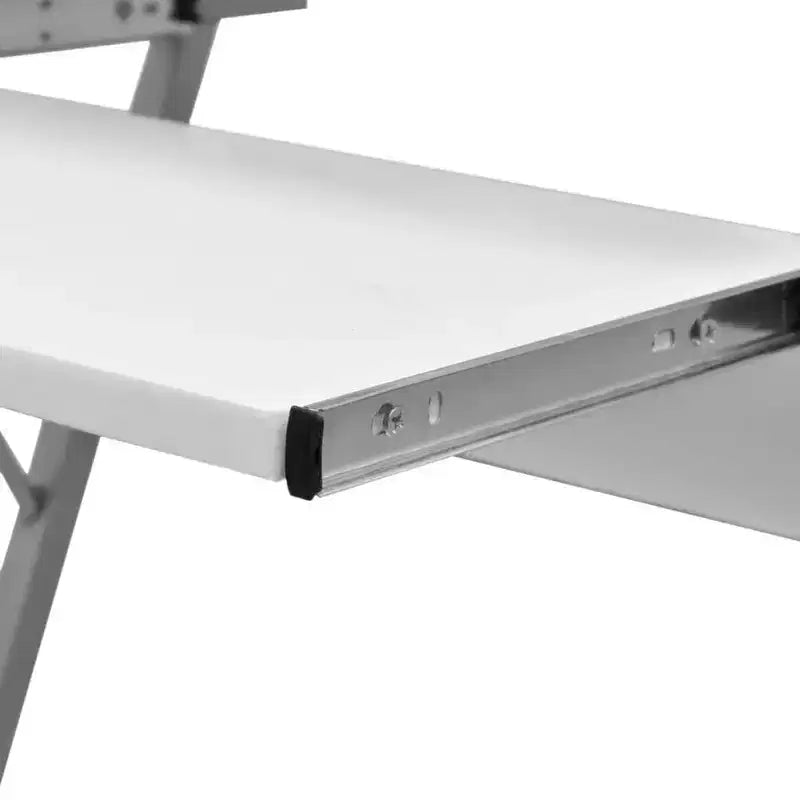Computer Desk Brown Particle Board Compact Sliding Components