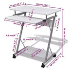 Computer Desk Brown Particle Board Compact Sliding Components