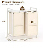 Multi-Section Laundry Hamper with Top Storage Shelf, Waterproof Bags & Easy Assembly for Laundry Room Bathroom