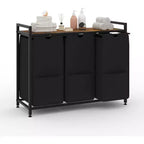 Multi-Section Laundry Hamper with Top Storage Shelf, Waterproof Bags & Easy Assembly for Laundry Room Bathroom