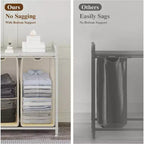 Multi-Section Laundry Hamper with Top Storage Shelf, Waterproof Bags & Easy Assembly for Laundry Room Bathroom
