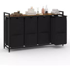 Multi-Section Laundry Hamper with Top Storage Shelf, Waterproof Bags & Easy Assembly for Laundry Room Bathroom
