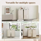 Multi-Section Laundry Hamper with Top Storage Shelf, Waterproof Bags & Easy Assembly for Laundry Room Bathroom