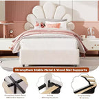 Twin Size Upholstered Platform Bed Frame for Kids with 2 Storage Drawers