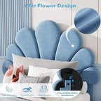 Twin Size Upholstered Platform Bed Frame for Kids with 2 Storage Drawers