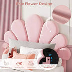 Twin Size Upholstered Platform Bed Frame for Kids with 2 Storage Drawers