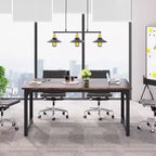 63" Modern Executive Office Desk Brown/Black