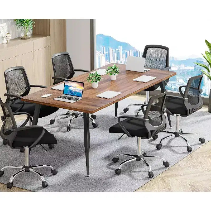 LITTLE TREE 70.86" Rectangular Conference Table Rustic Brown