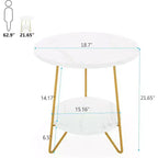 2 Tier Round Side Table White