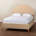Lit Queen Size en rotin blanchi par le soleil