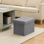 16 Folding Velvet Storage Ottoman Bench Toy Chest Footstool Hold up to 330 lb For Bedroom Living Room