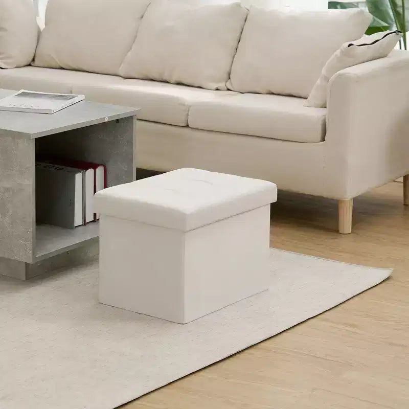 16 Folding Velvet Storage Ottoman Bench Toy Chest Footstool Hold up to 330 lb For Bedroom Living Room