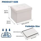 16 Folding Velvet Storage Ottoman Bench Toy Chest Footstool Hold up to 330 lb For Bedroom Living Room