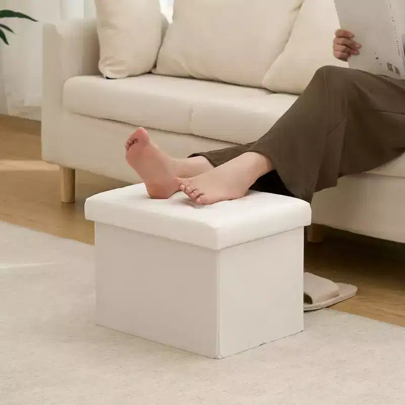 16 Folding Velvet Storage Ottoman Bench Toy Chest Footstool Hold up to 330 lb For Bedroom Living Room