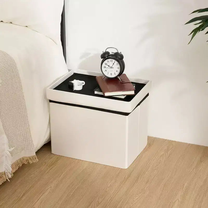 16 Folding Velvet Storage Ottoman Bench Toy Chest Footstool Hold up to 330 lb For Bedroom Living Room