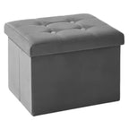 16 Folding Velvet Storage Ottoman Bench Toy Chest Footstool Hold up to 330 lb For Bedroom Living Room