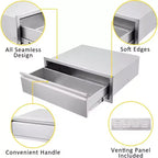 30x23x10 inch Single Drawer Outdoor Kitchen BBQ Island Stainless Steel With Vent