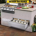 30x23x10 pouces Tiroir Simple Cuisine Extérieure Îlot BBQ Acier Inoxydable Avec Ventilateur