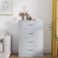 Commode 4 tiroirs pour chambre à coucher, moderne, avec cadre en acier et rangement en MDF gris