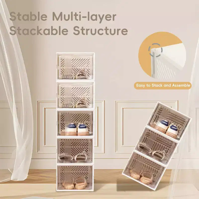 12pk Stackable Shoe Box Storage