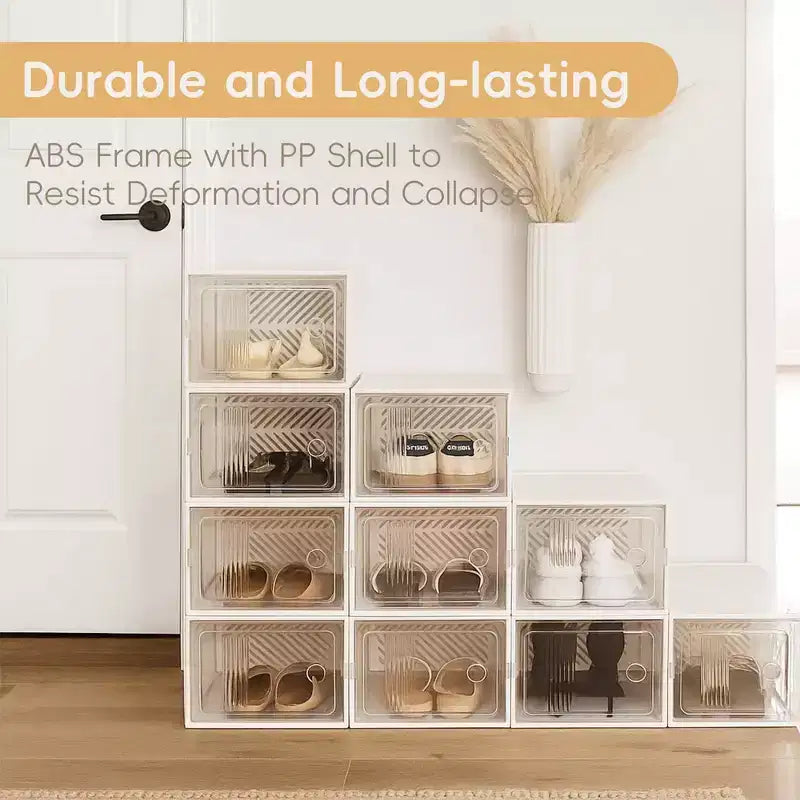 12pk Stackable Shoe Box Storage