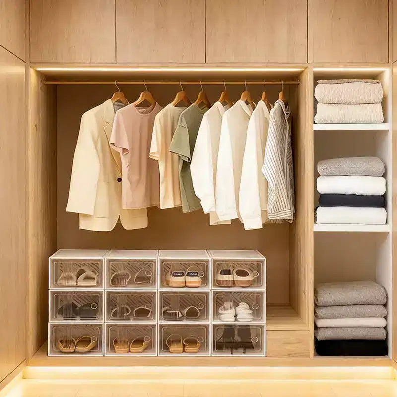 12pk Stackable Shoe Box Storage
